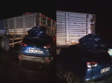 Otomobil tıra  çarptı: 1 kişi öldü, 3 yaralandı