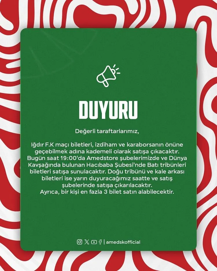 Amedspordan Son Dakika Bilet Aciklamasi