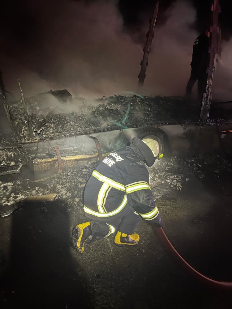 Babaeski’de tır alev alev yandı