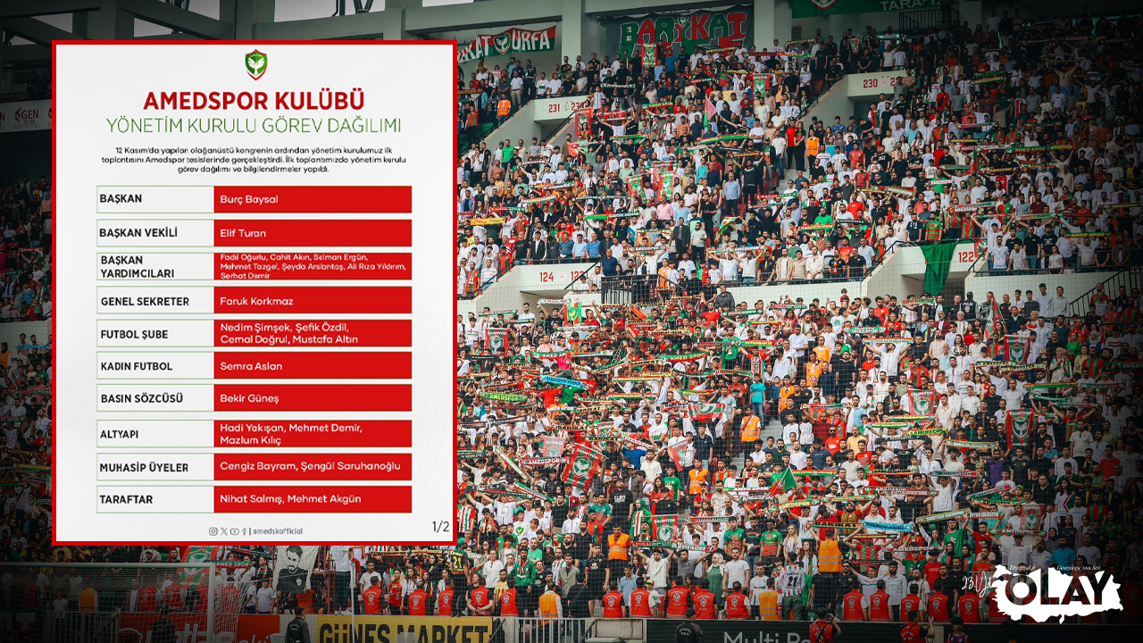 Amedspor yönetiminde görev dağılımı yapıldı! İşte Yeni Kadro