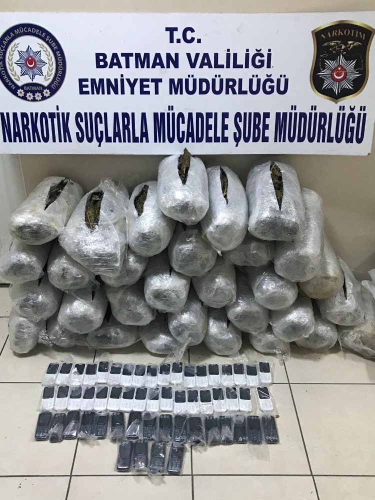 Batman’da 66 kilogram esrar ele geçirildi
