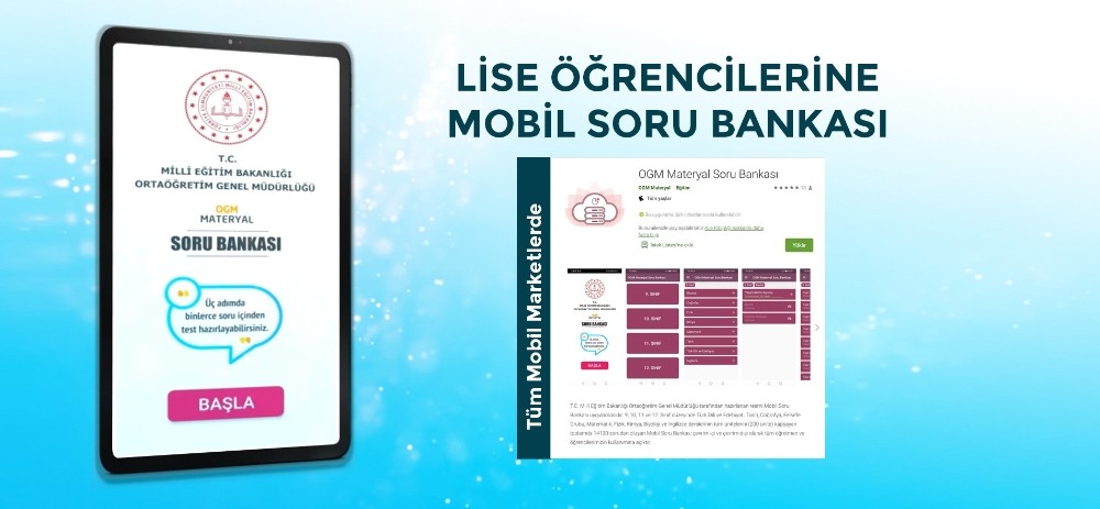 Lise öğrencileri için 15 bin soruluk Mobil Soru Bankası