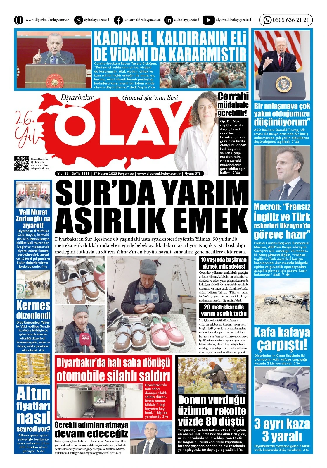 27 11 2025 Diyarbakır Olay Gazetesi