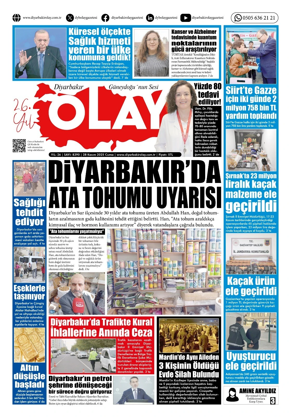 28 11 2025 Diyarbakır Olay Gazetesi