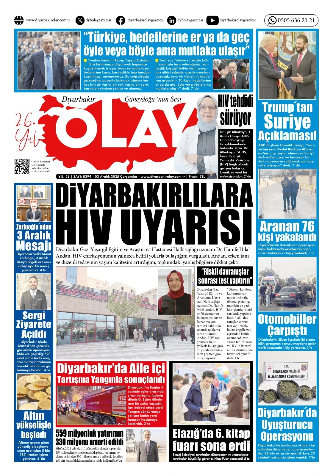 03 12 2025 Diyarbakır Olay Gazetesi