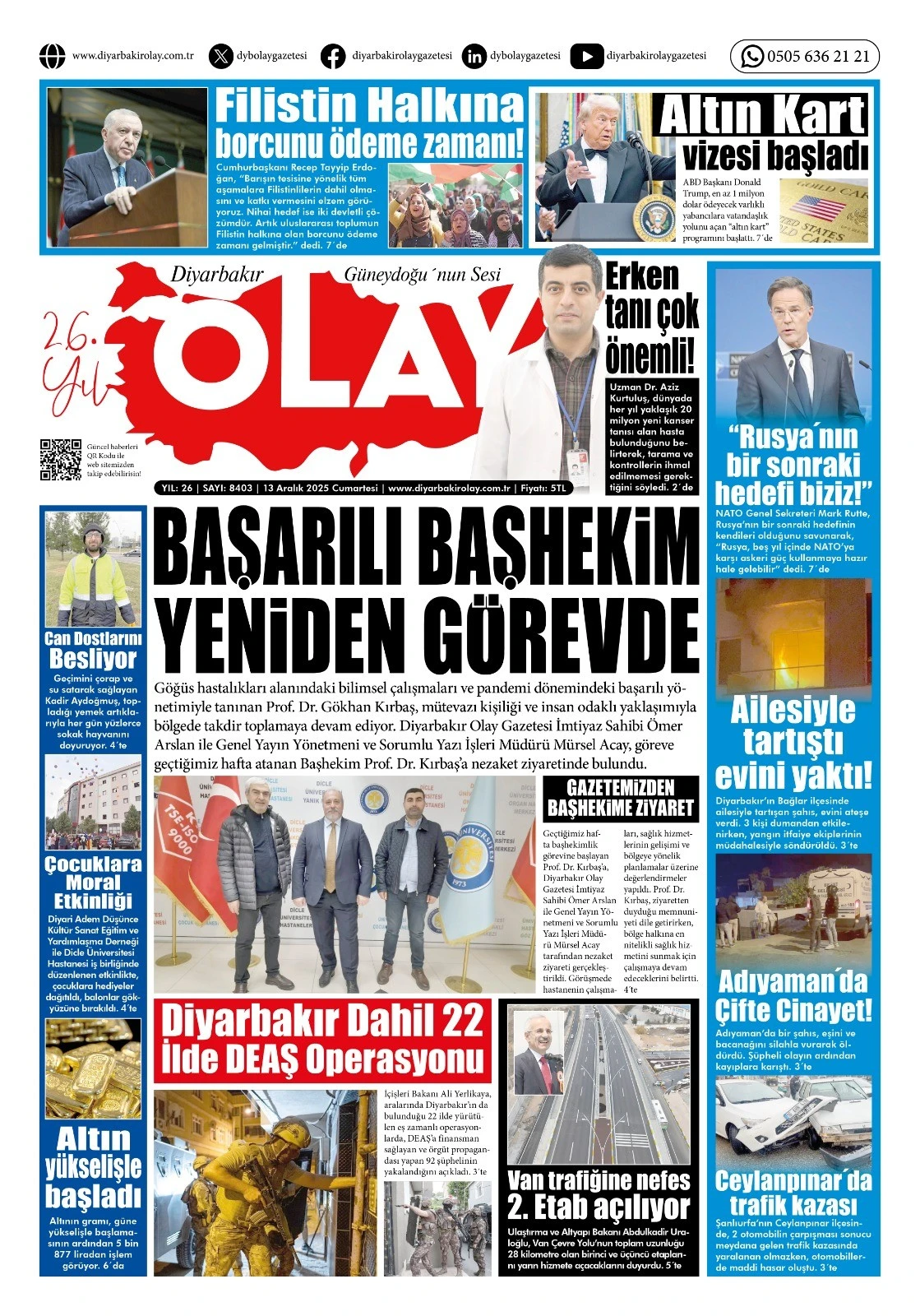 13 12 2025 Diyarbakır Olay Gazetesi