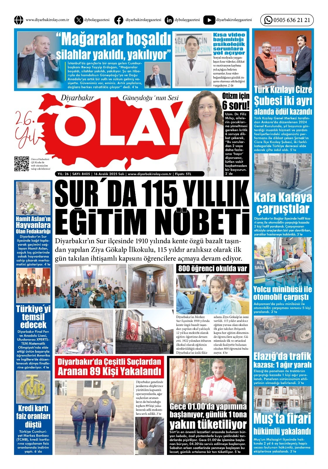 16 12 2025 Diyarbakır Olay Gazetesi