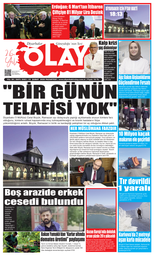 23 02 2026 Diyarbakır Olay Gazetesi