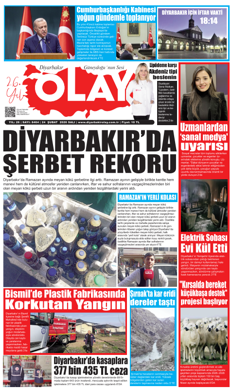 24 02 2026 Diyarbakır Olay Gazetesi
