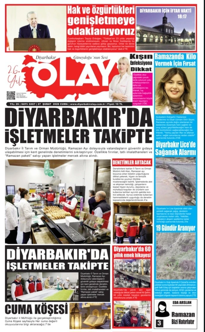 27 02 2026 Diyarbakır Olay Gazetesi 