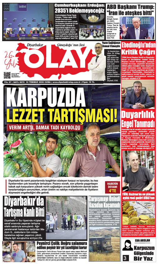 10.07.2026 Diyarbakır Olay Gazetesi