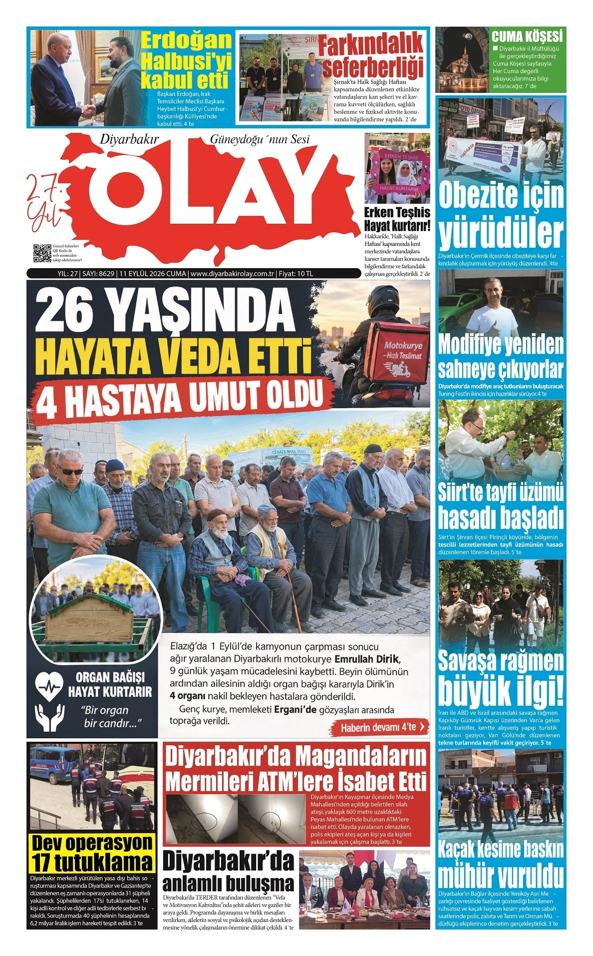 11.09.2026 Diyarbakır Olay Gazetesi