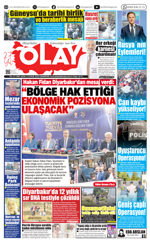 12.09.2026 Diyarbakır Olay Gazetesi