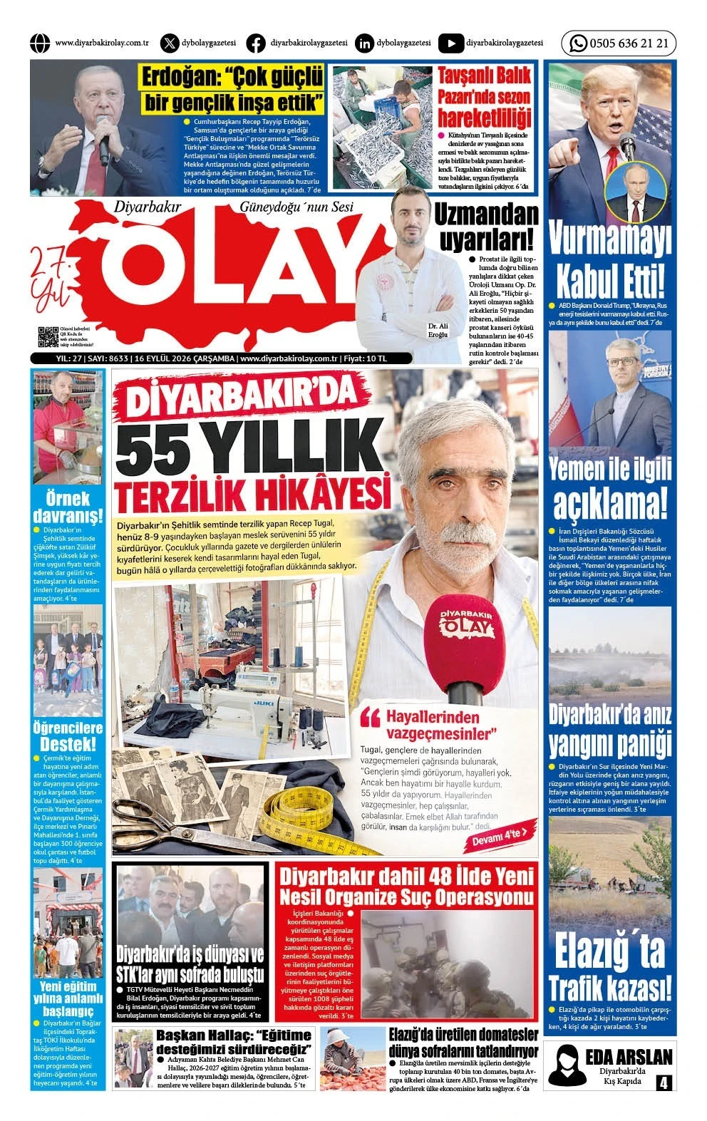 16.09.2026 Diyarbakır Olay Gazetesi
