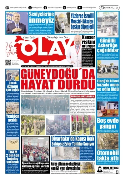 11 11 2025 Diyarbakır Olay Gazetesi