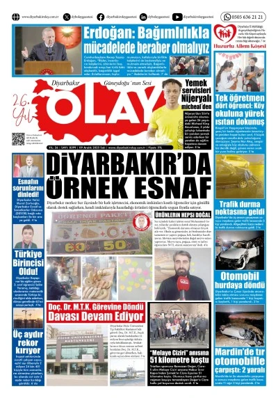 09 12 2025 Diyarbakır Olay Gazetesi
