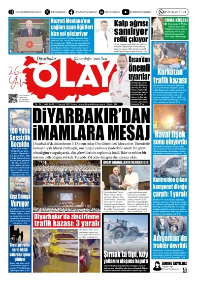19 12 2025 Diyarbakır Olay Gazetesi
