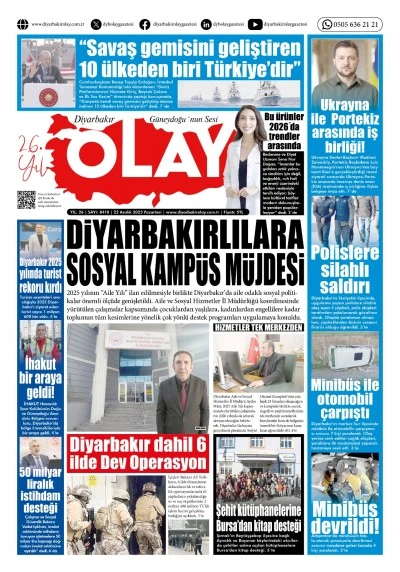 22 12 2025 Diyarbakır Olay Gazetesi