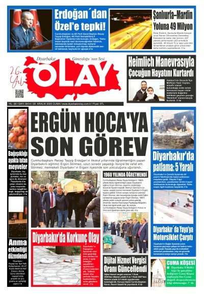 26 12 2025 Diyarbakır Olay Gazetesi