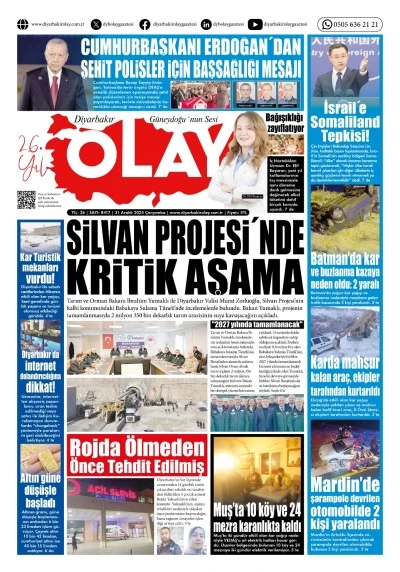 31 12 2025 Diyarbakır Olay Gazetesi