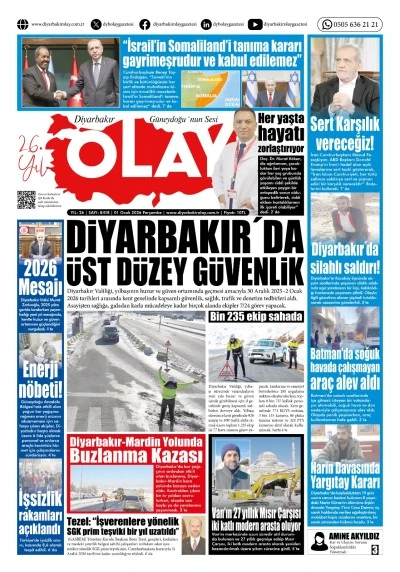 01 01 2026 Diyarbakır Olay Gazetesi