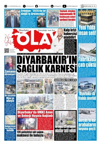 03 01 2026 Diyarbakır Olay Gazetesi