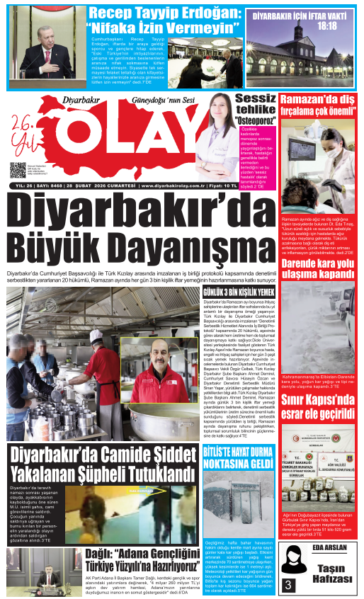 28 02 2026 Diyarbakır Olay Gazetesi