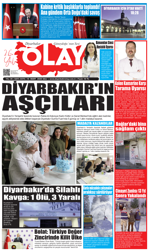 10 03 2026 Diyarbakır Olay Gazetesi