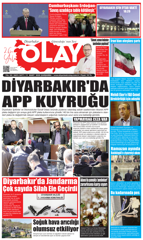 11 03 2026 Diyarbakır Olay Gazetesi