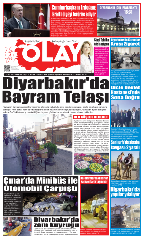 13 03 2026 Diyarbakır Olay Gazetesi