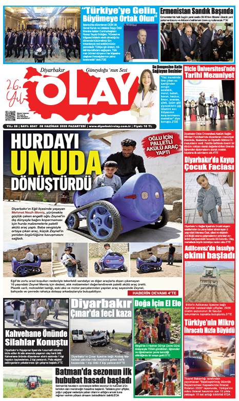 08.06.2026 Diyarbakır Olay Gazetesi