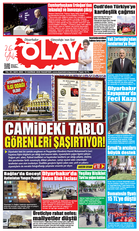 15.06.2026 Diyarbakır Olay Gazetesi