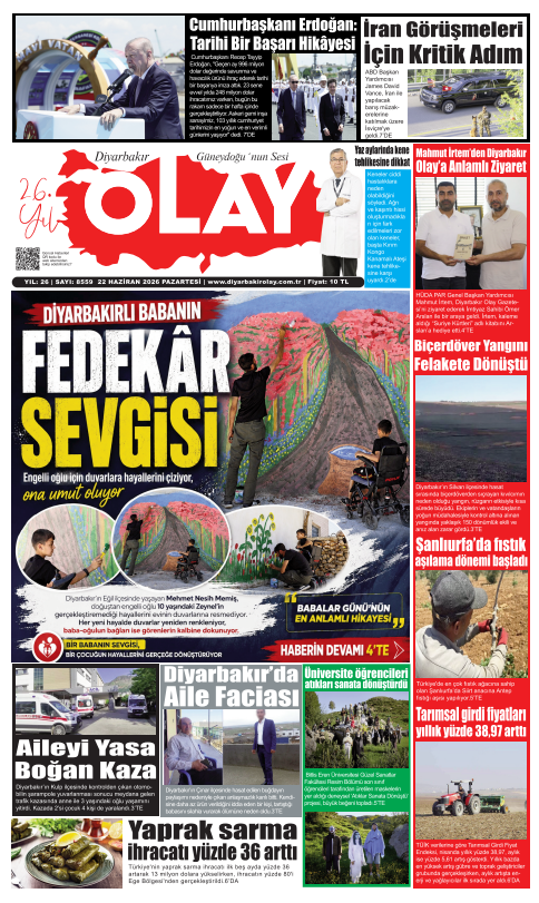 22.06.2026 Diyarbakır Olay Gazetesi