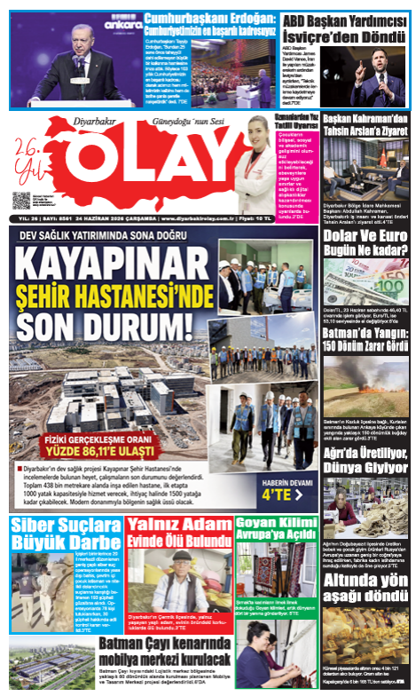 24.06.2026 Diyarbakır Olay Gazetesi