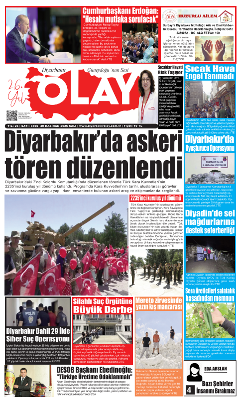 30.06.2026 Diyarbakır Olay Gazetesi