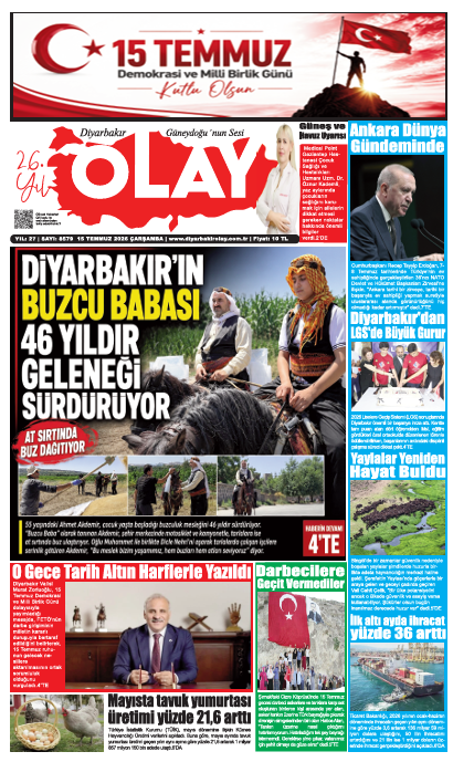 15.07.2026 Diyarbakır Olay Gazetesi