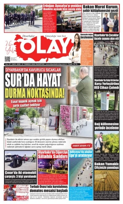 27.07.2026 Diyarbakır Olay Gazetesi