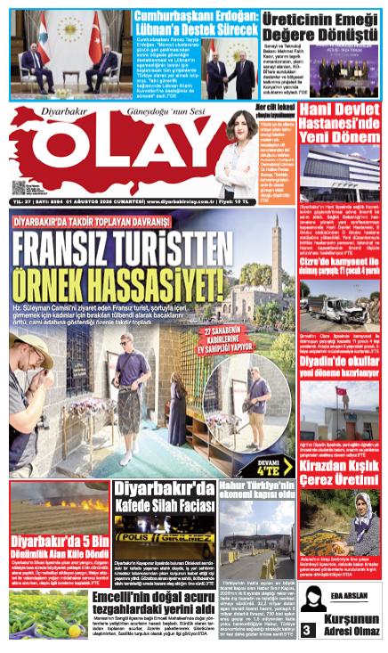 01.08.2026 Diyarbakır Olay Gazetesi