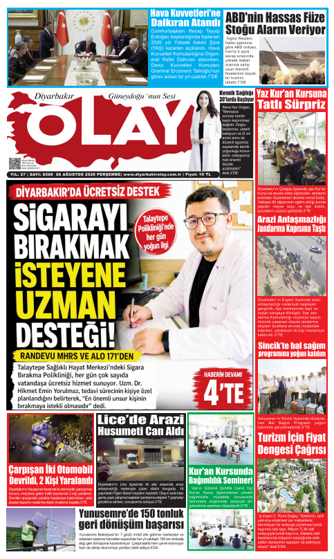 06.08.2026 Diyarbakır Olay Gazetesi