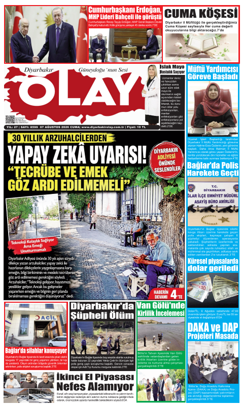 07.08.2026 Diyarbakır Olay Gazetesi