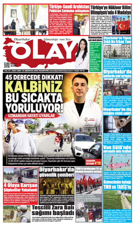 10.08.2026 Diyarbakır Olay Gazetesi