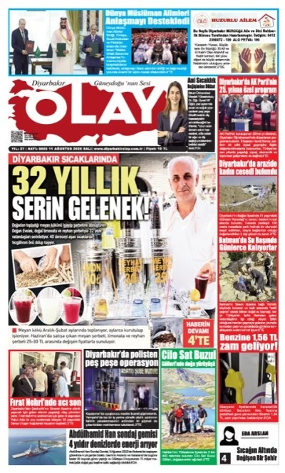 11.08.2026 Diyarbakır Olay Gazetesi