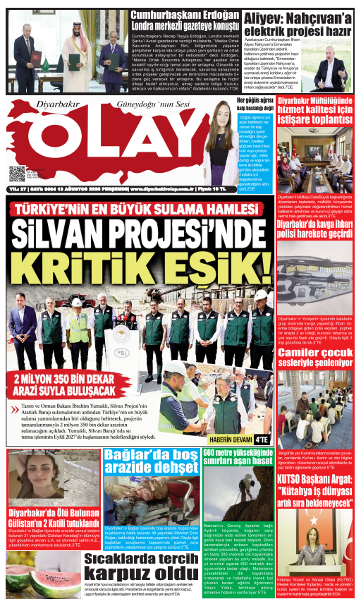 13.08.2026 Diyarbakır Olay Gazetesi