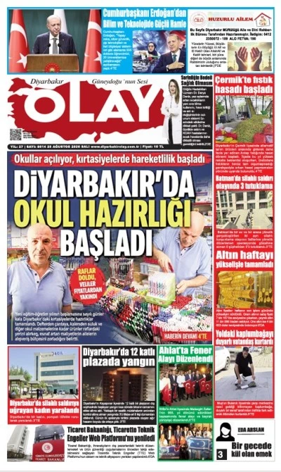 25.08.2026 Diyarbakır Olay Gazetesi