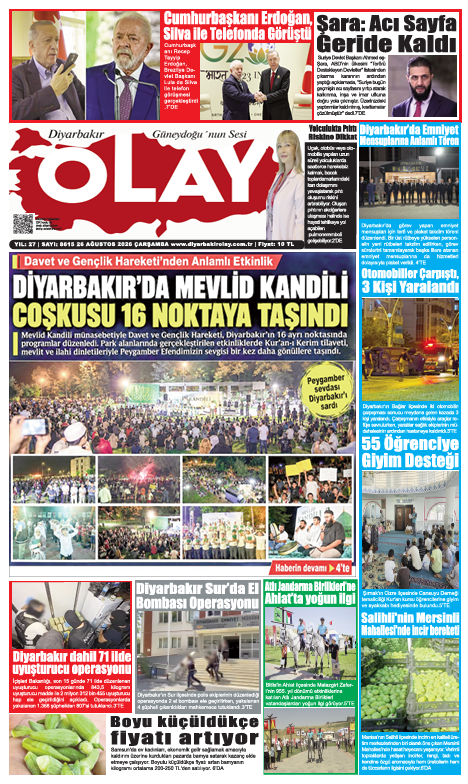 26.08.2026 Diyarbakır Olay Gazetesi