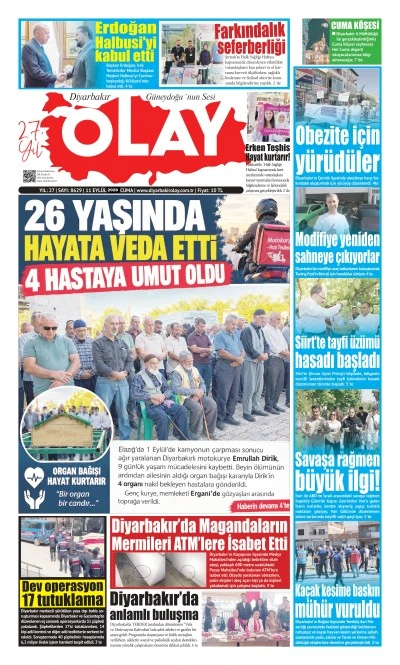 11.09.2026 Diyarbakır Olay Gazetesi