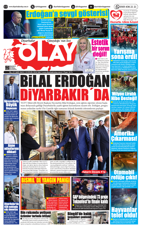 15.09.2026 Diyarbakır Olay Gazetesi