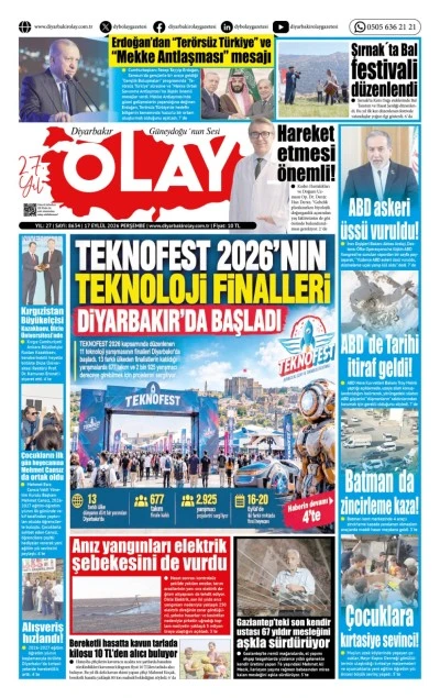 17.09.2026 Diyarbakır Olay Gazetesi