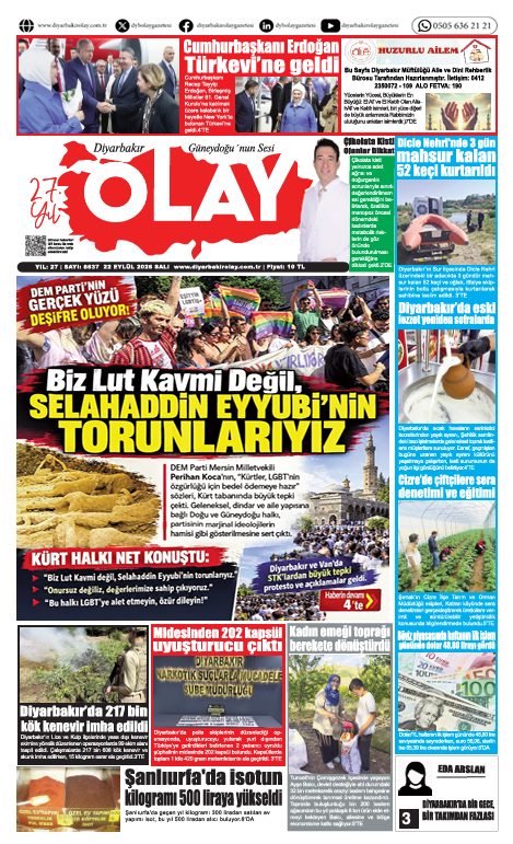22.09.2026 Diyarbakır Olay Gazetesi