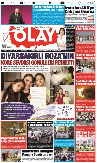 23.09.2026 Diyarbakır Olay Gazetesi
